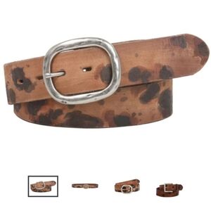 Cowhide vintage belt brown gypsy boho‎ buckle